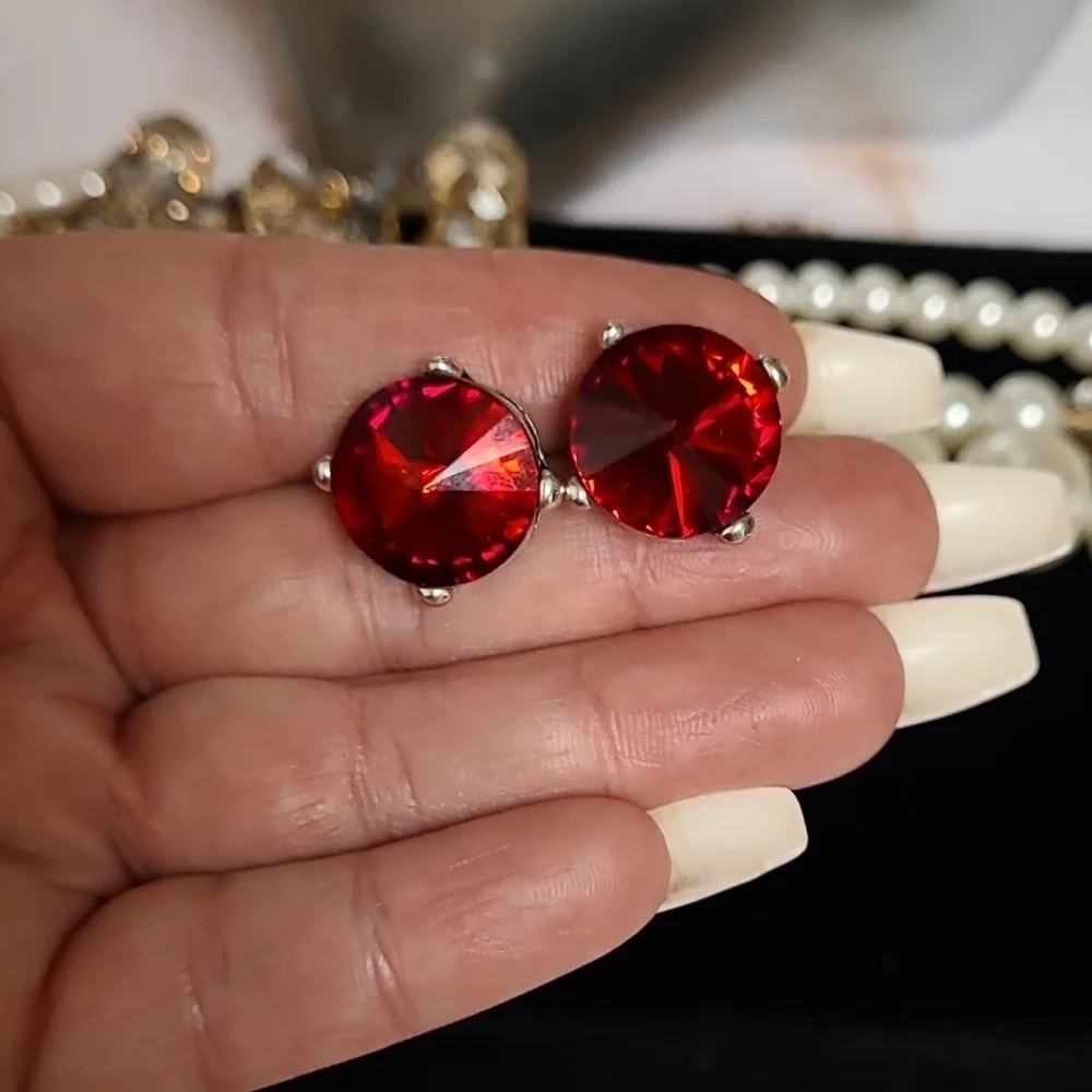 Set of 3 Large Crystal Stud Earrings